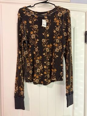 Free People Floral Longsleeve